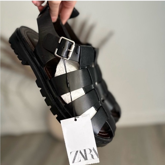ZARA LUG SOLE FISHERMAN SANDALS NWT - Picture 6 of 7